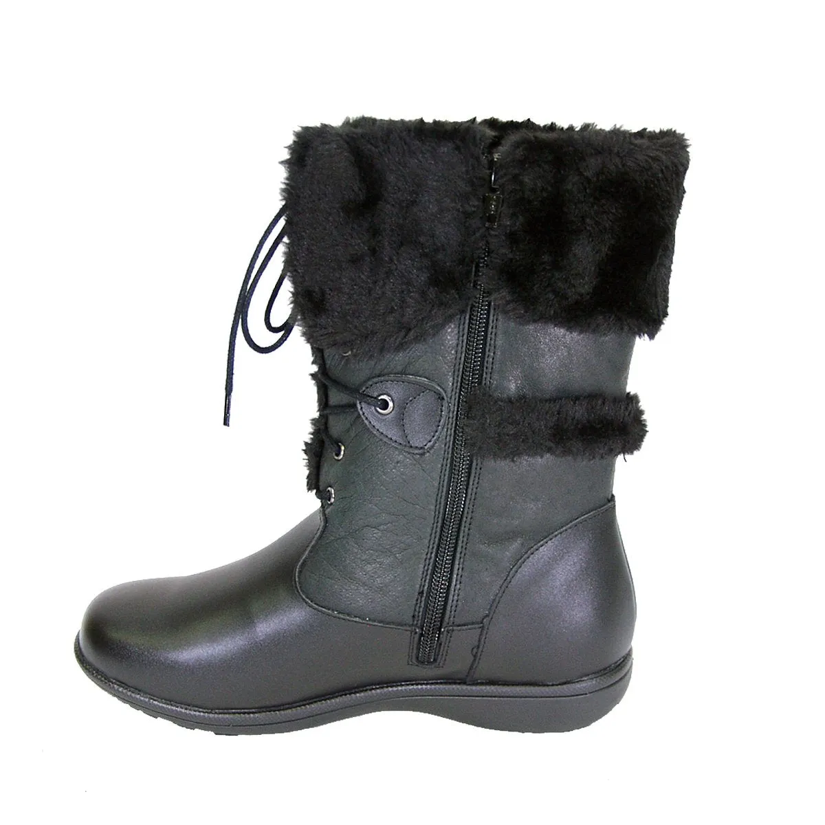 PEERAGE Carly Women's Wide Width Leather Mid-Calf Boots