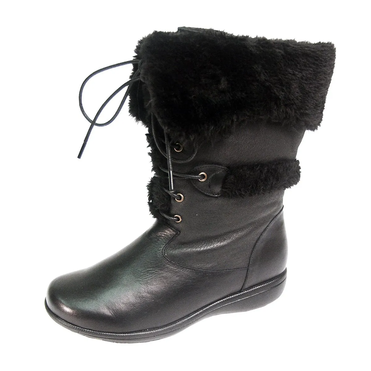 PEERAGE Carly Women's Wide Width Leather Mid-Calf Boots