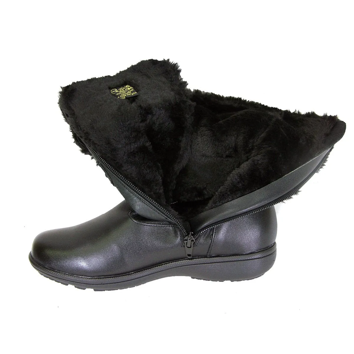 PEERAGE Carly Women's Wide Width Leather Mid-Calf Boots