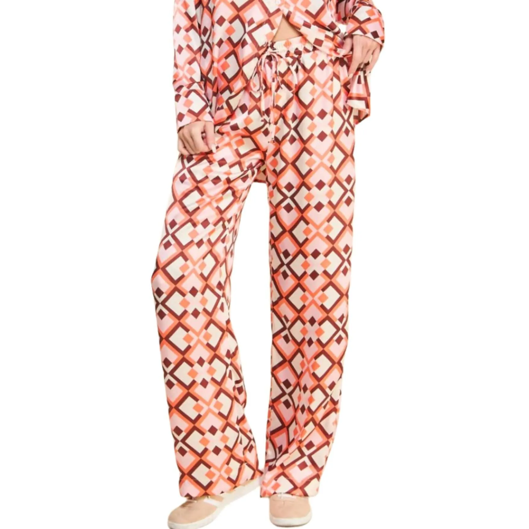 Pink Retro Satin Pants Made in USA - Clearance Final Sale