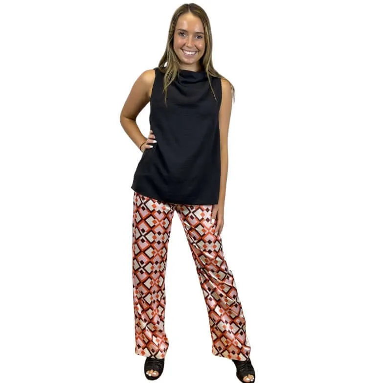 Pink Retro Satin Pants Made in USA - Clearance Final Sale