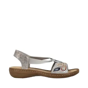 Rieker Women's Regina B4 Sandal in Rose Metallic