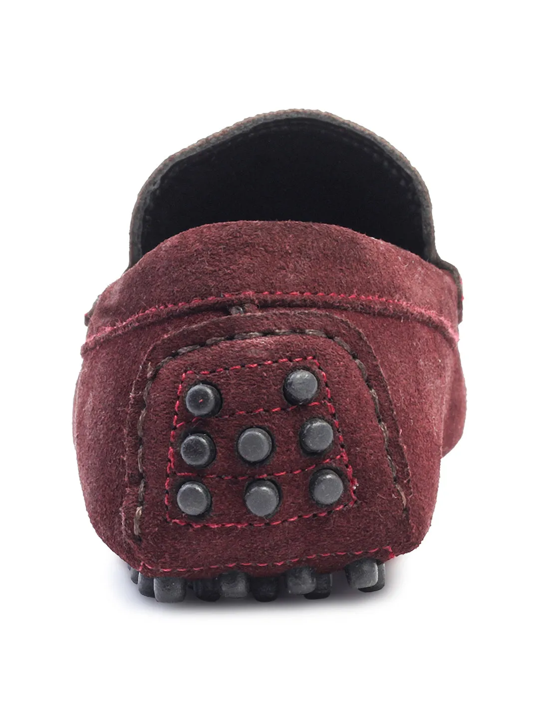 Rosewood Handmade Italian Suede Leather Textured Penny Loafers