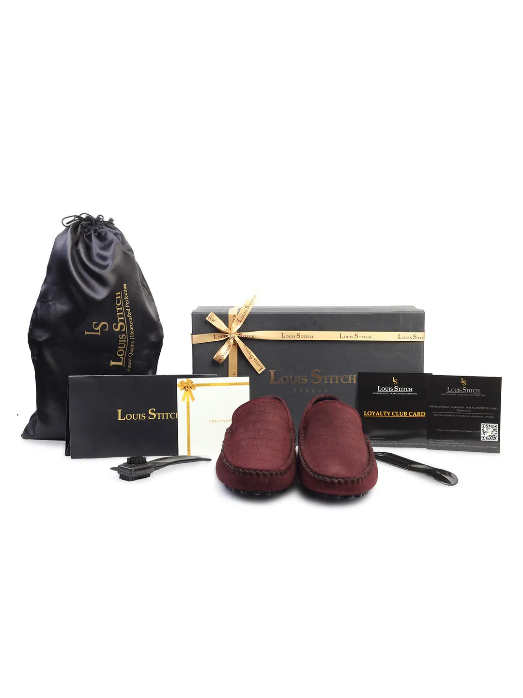 Rosewood Handmade Italian Suede Leather Textured Penny Loafers