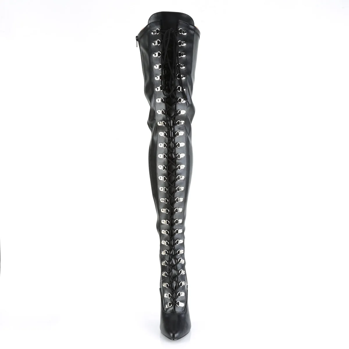 Seduce-3024 Black PU Thigh High Boots