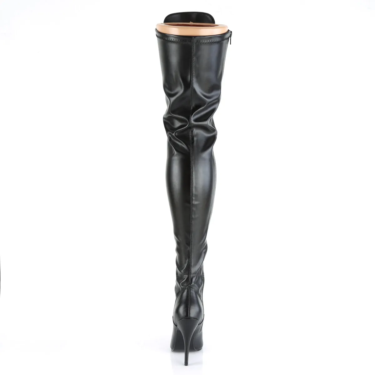 Seduce-3024 Black PU Thigh High Boots
