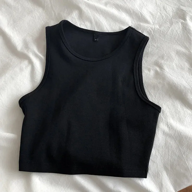Summer New Ladies Retro Crop Top High Waist Slimming Stretch
