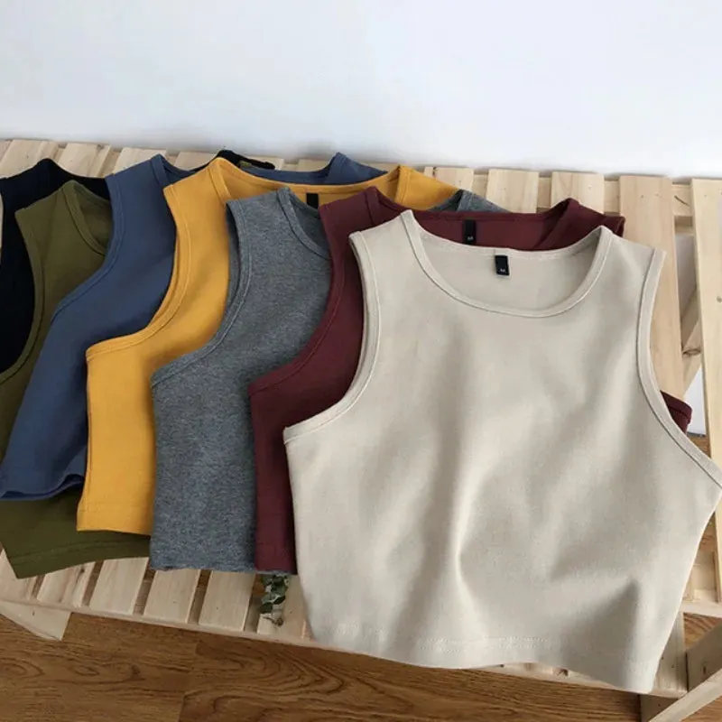 Summer New Ladies Retro Crop Top High Waist Slimming Stretch