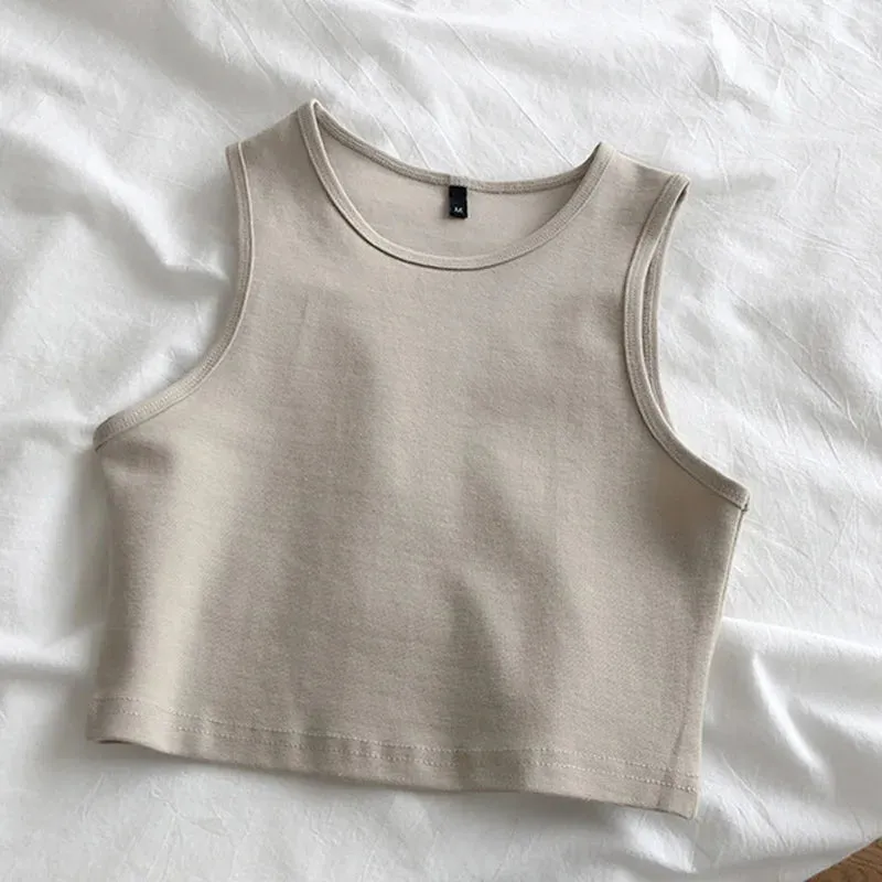 Summer New Ladies Retro Crop Top High Waist Slimming Stretch