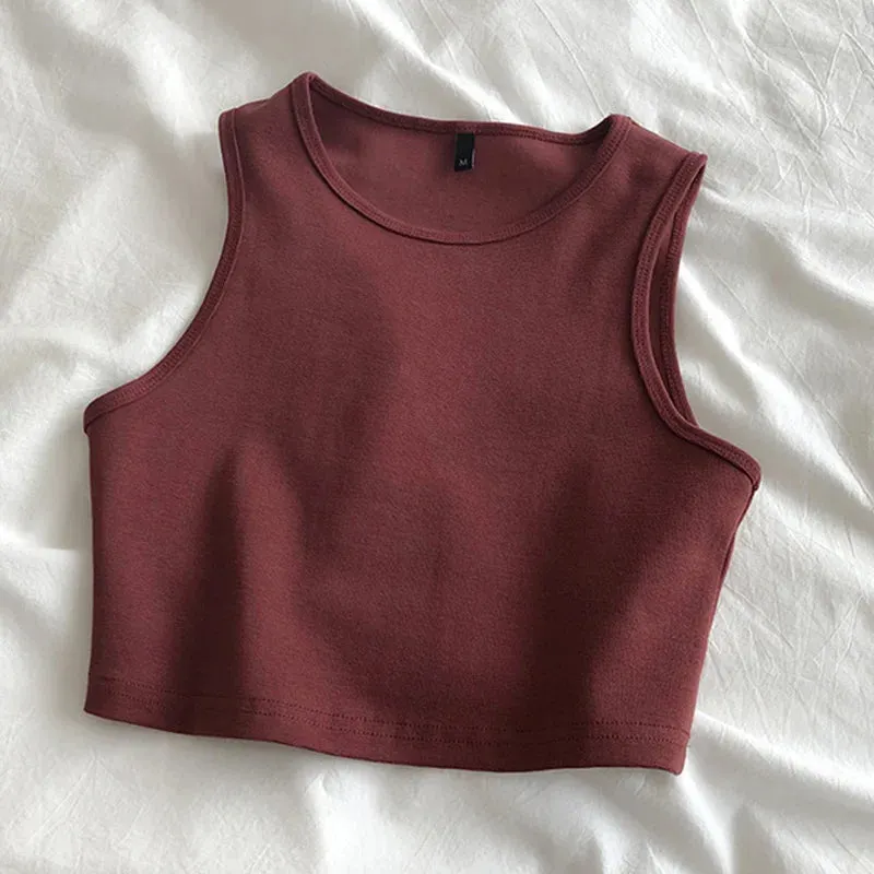 Summer New Ladies Retro Crop Top High Waist Slimming Stretch