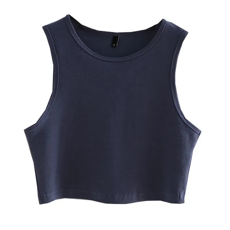 Summer New Ladies Retro Crop Top High Waist Slimming Stretch