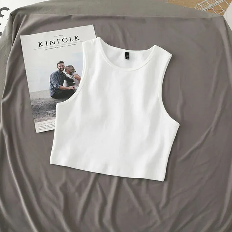 Summer New Ladies Retro Crop Top High Waist Slimming Stretch