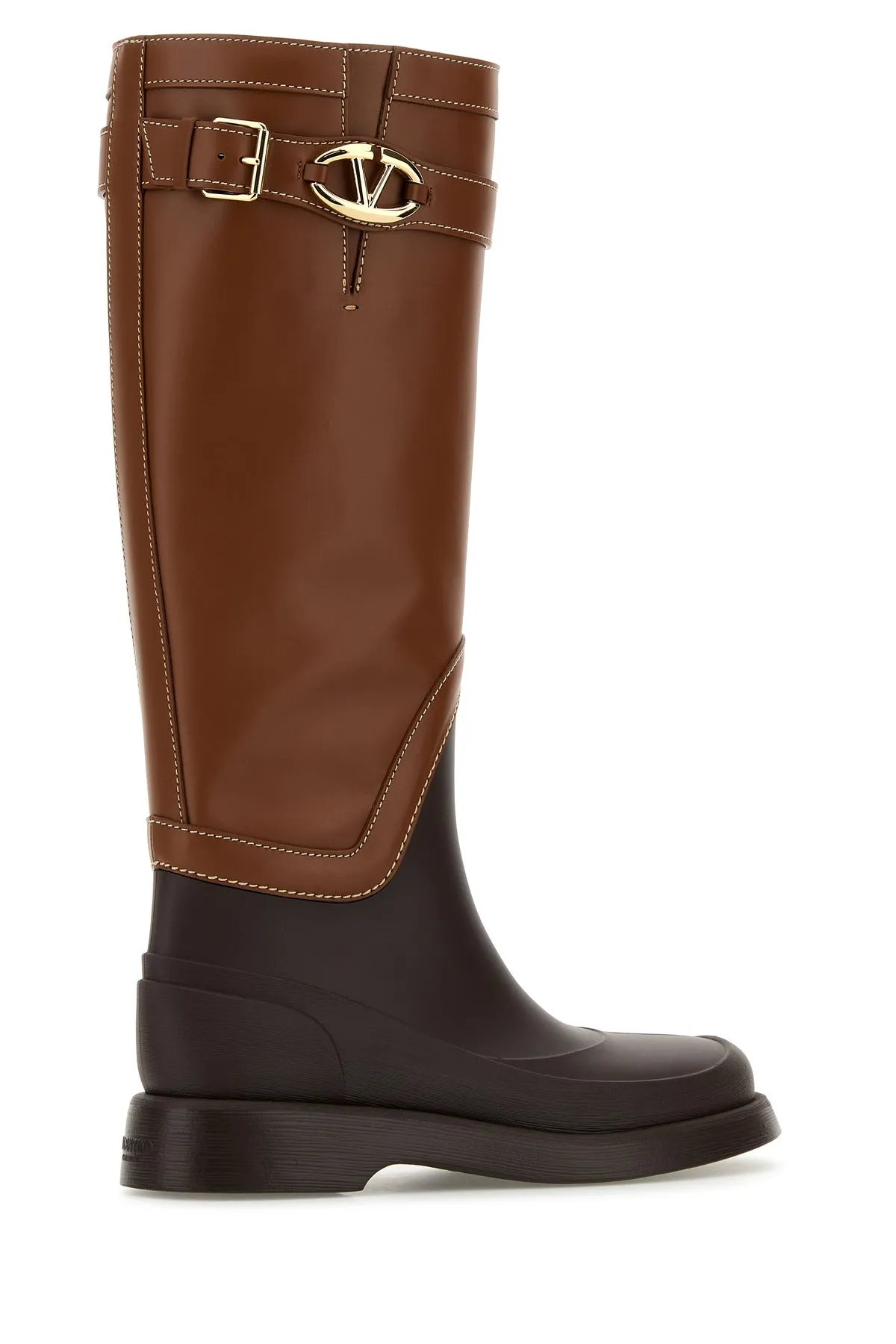 Two-tone leather and rubber VLogo The Bold boots