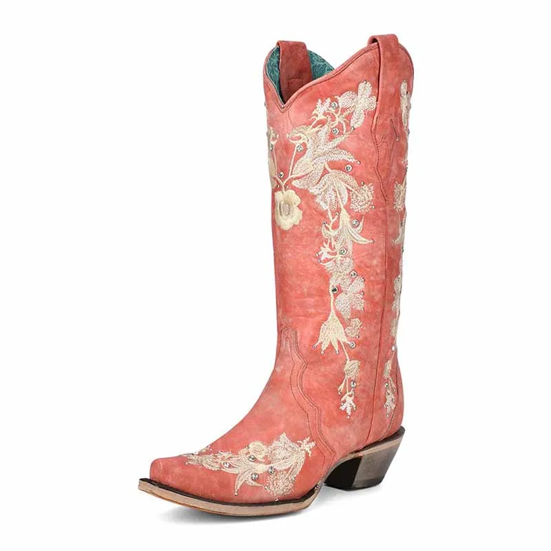 Women's Chic Wedding Boots Country Outfitter Western Cowgirl Bridal Bootie