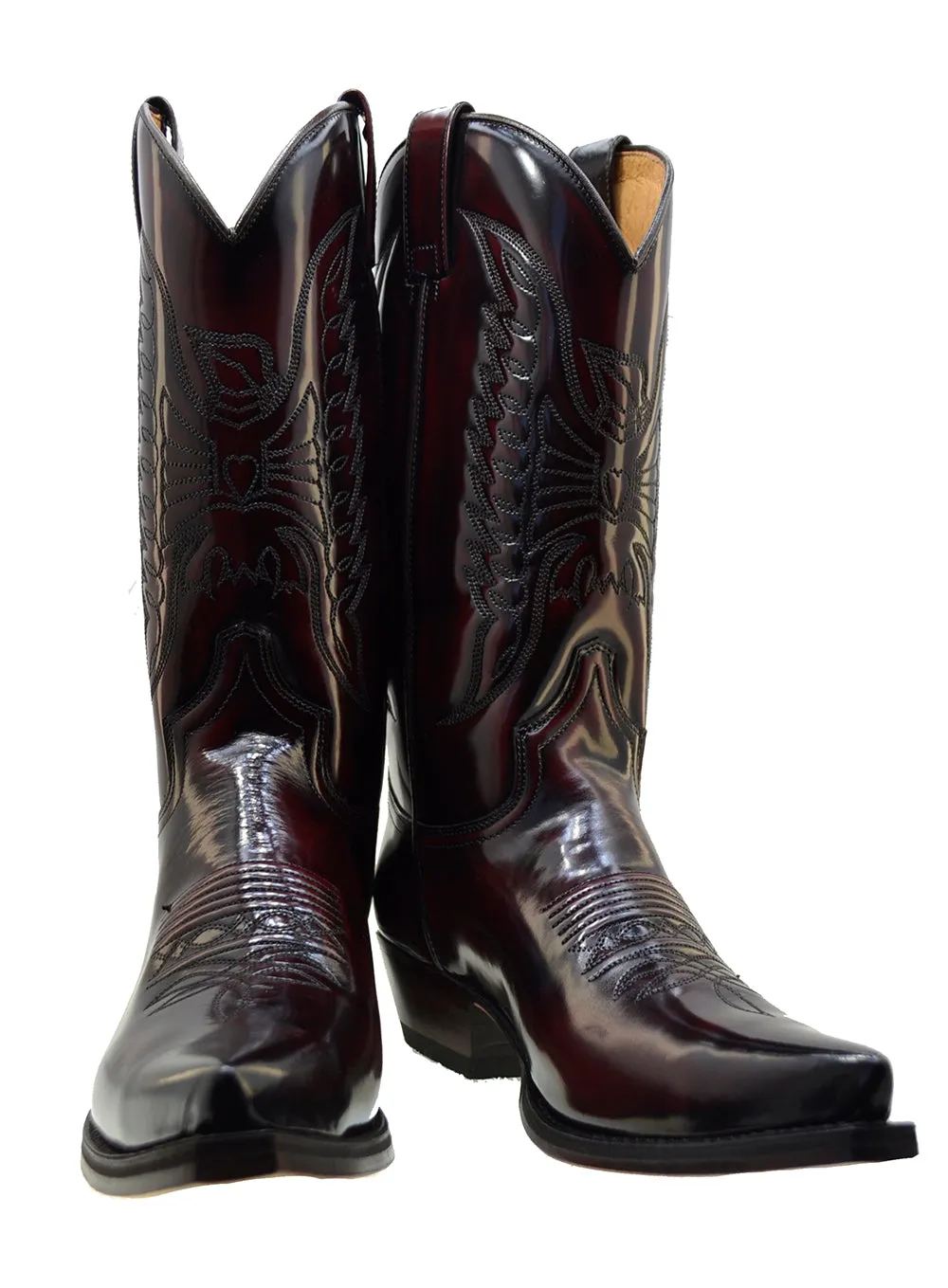 Women's Cowboy Boots Sendra 2073 Fushia Leather Cuban Heel