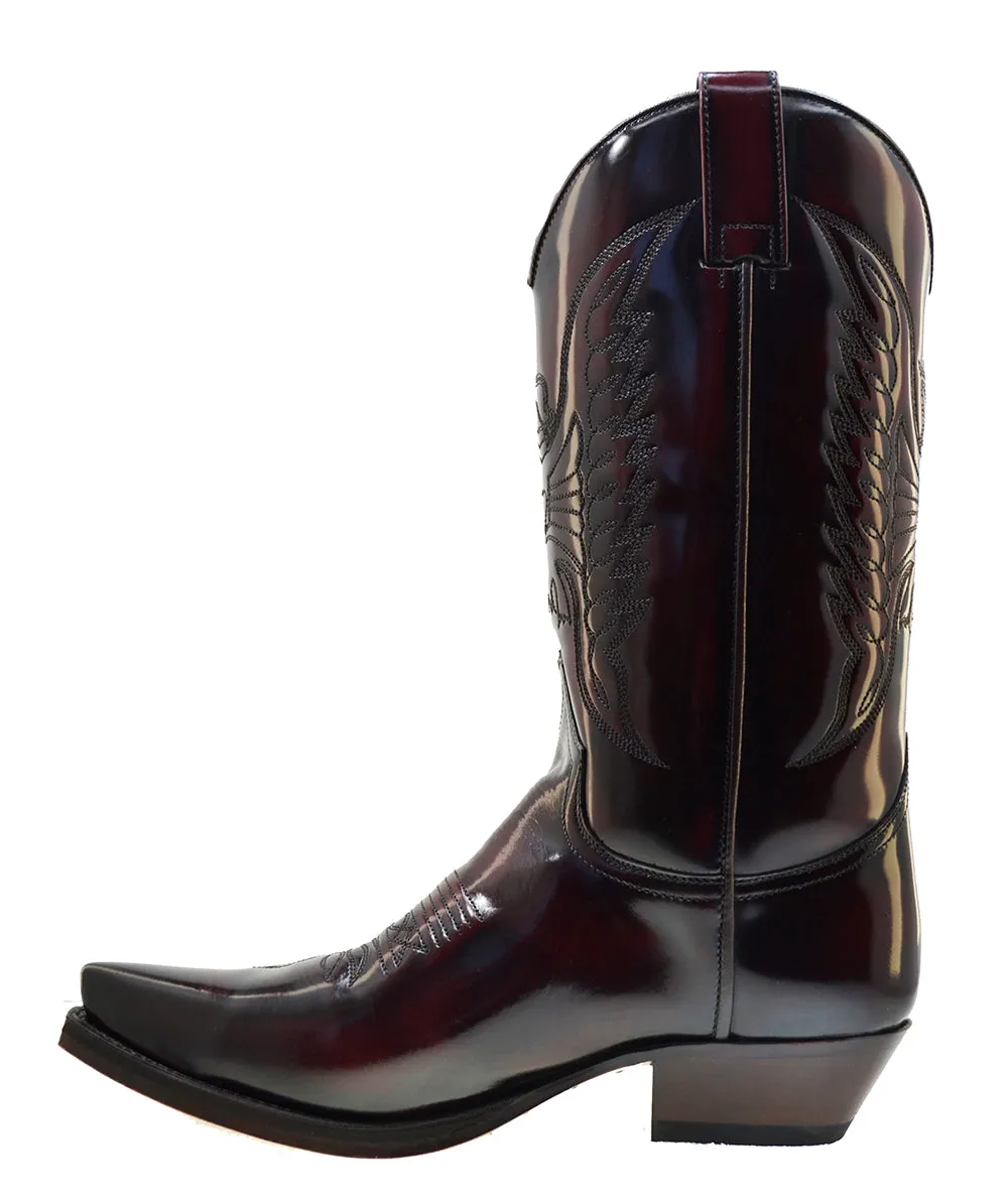 Women's Cowboy Boots Sendra 2073 Fushia Leather Cuban Heel