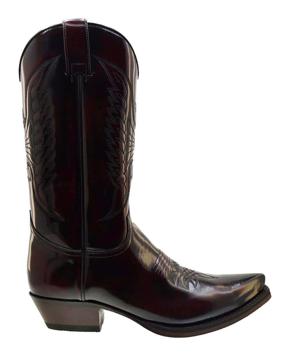 Women's Cowboy Boots Sendra 2073 Fushia Leather Cuban Heel