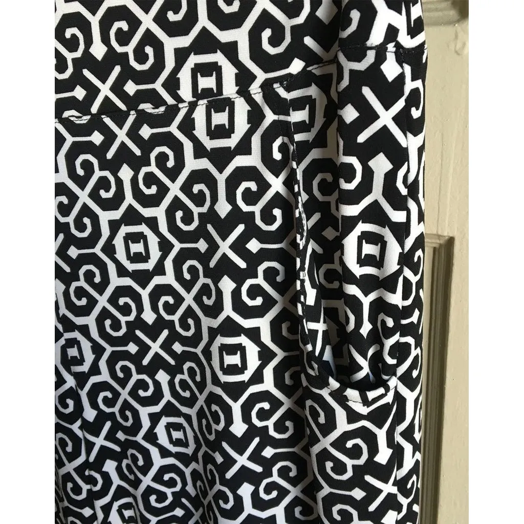 Women's Joseph Ribkoff | Wide Leg Pant | Black and White Pattern